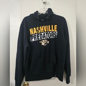 Small 47 Black Nashville Predators Mens Hooded Pullover.